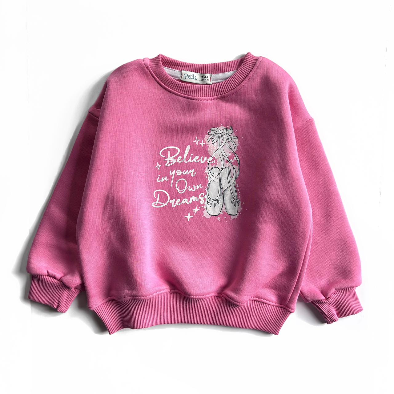 <h3 style="text-align: start"><span style="color: rgb(93, 159, 180)"><strong>Ballerina Shoes Cotton Fleece Sweatshirt </strong></span></h3><p style="text-align: start"></p>