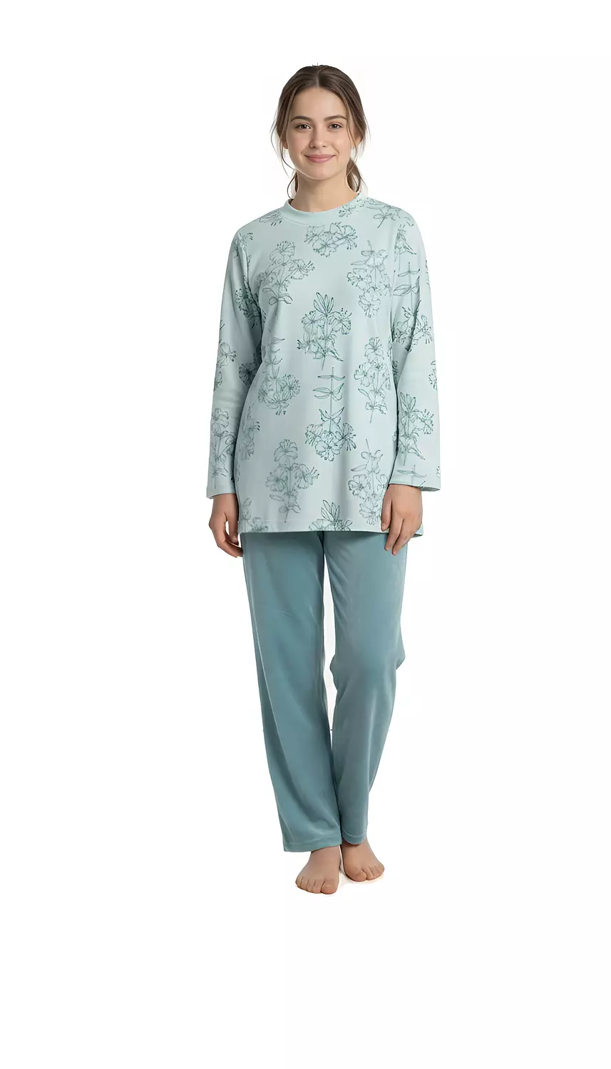 Shorto Girls Pajama Printed Flower PJ - 3103 - Turquoise image