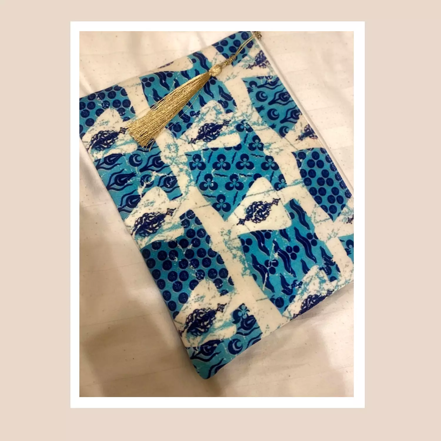 The Blue Kaftan Gold Tassel Pouch 7