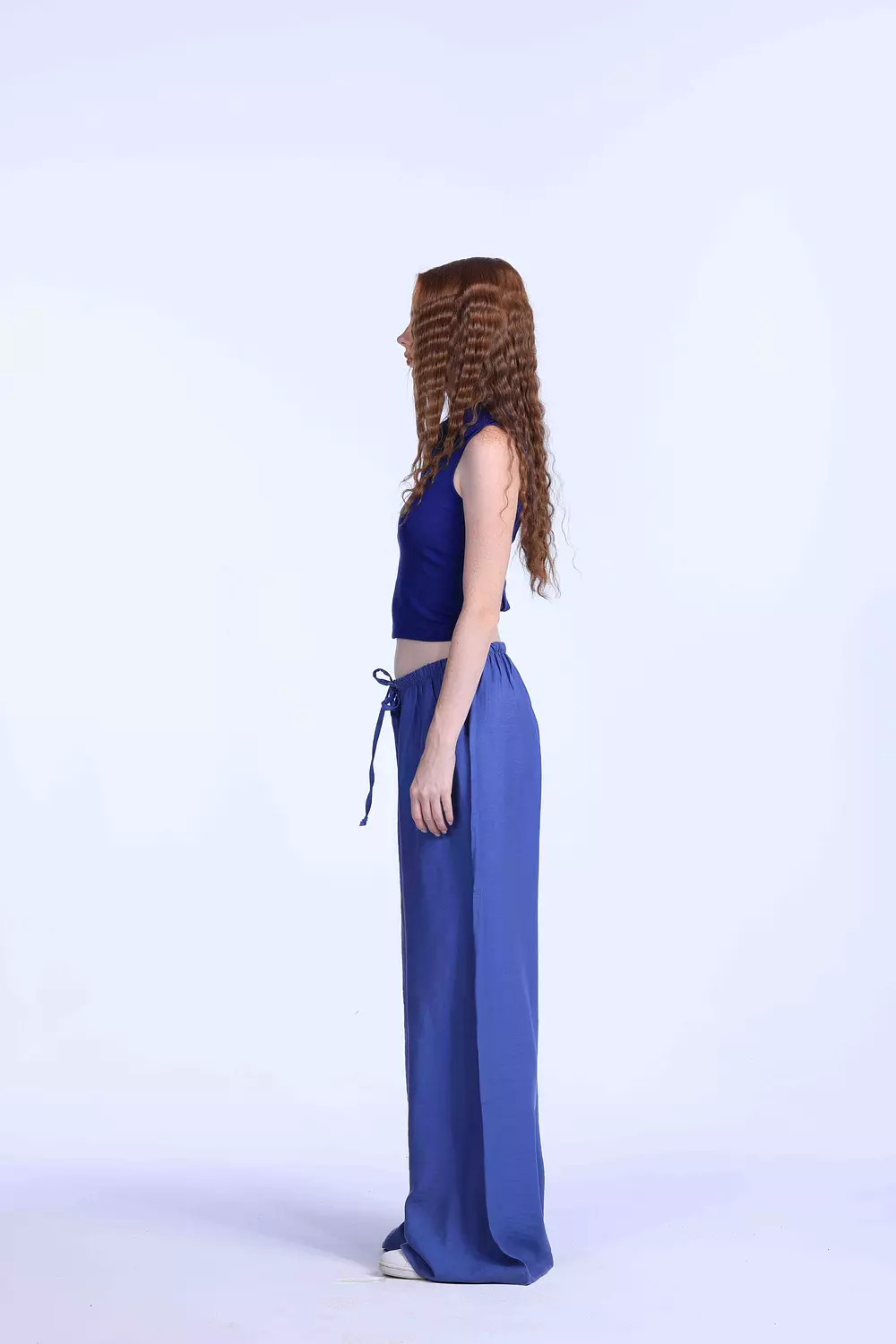 Navy blue Cut polo basic Top   2