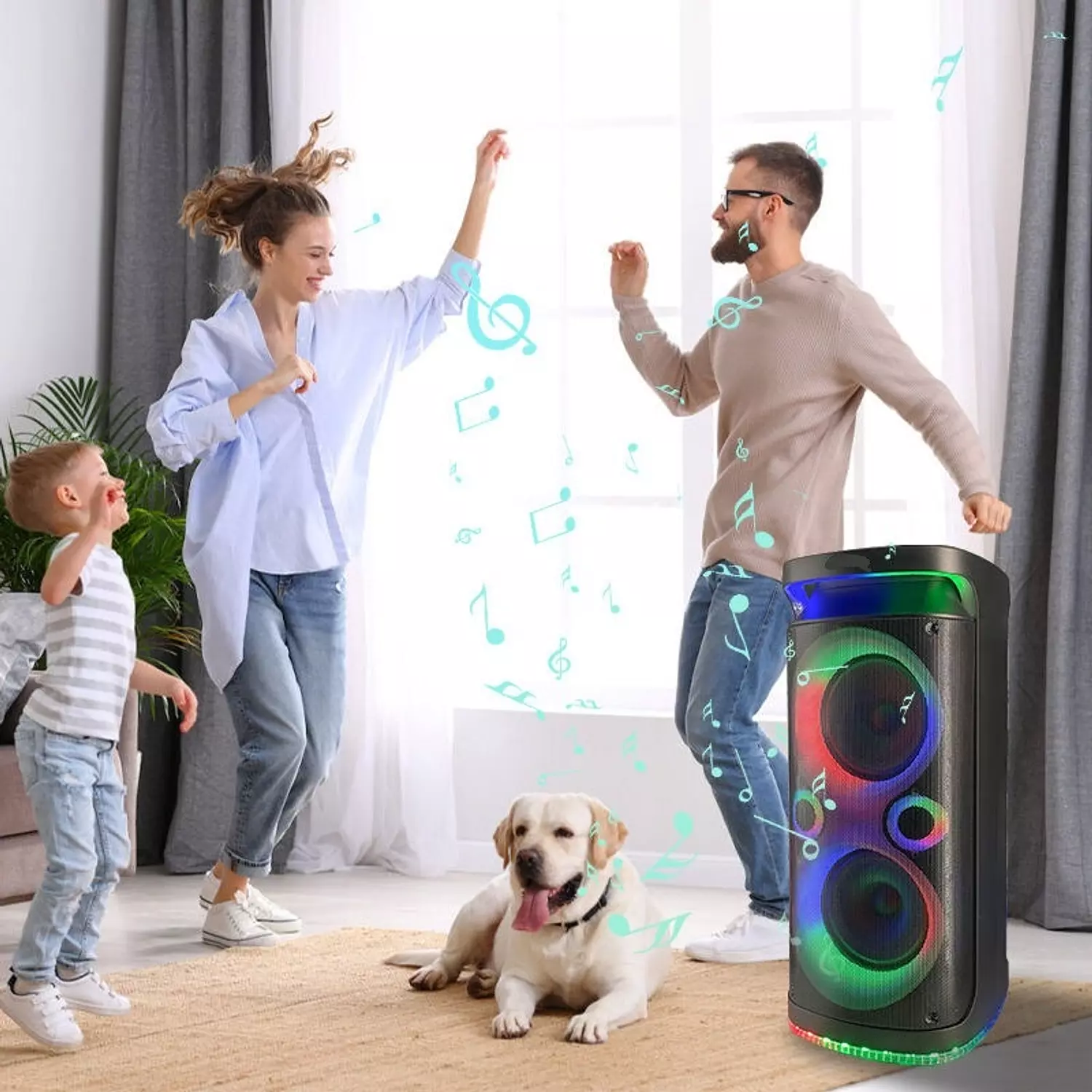VOVO Double 8-Inch Party Speaker 40W- V-2870 with Mic & Remote 13