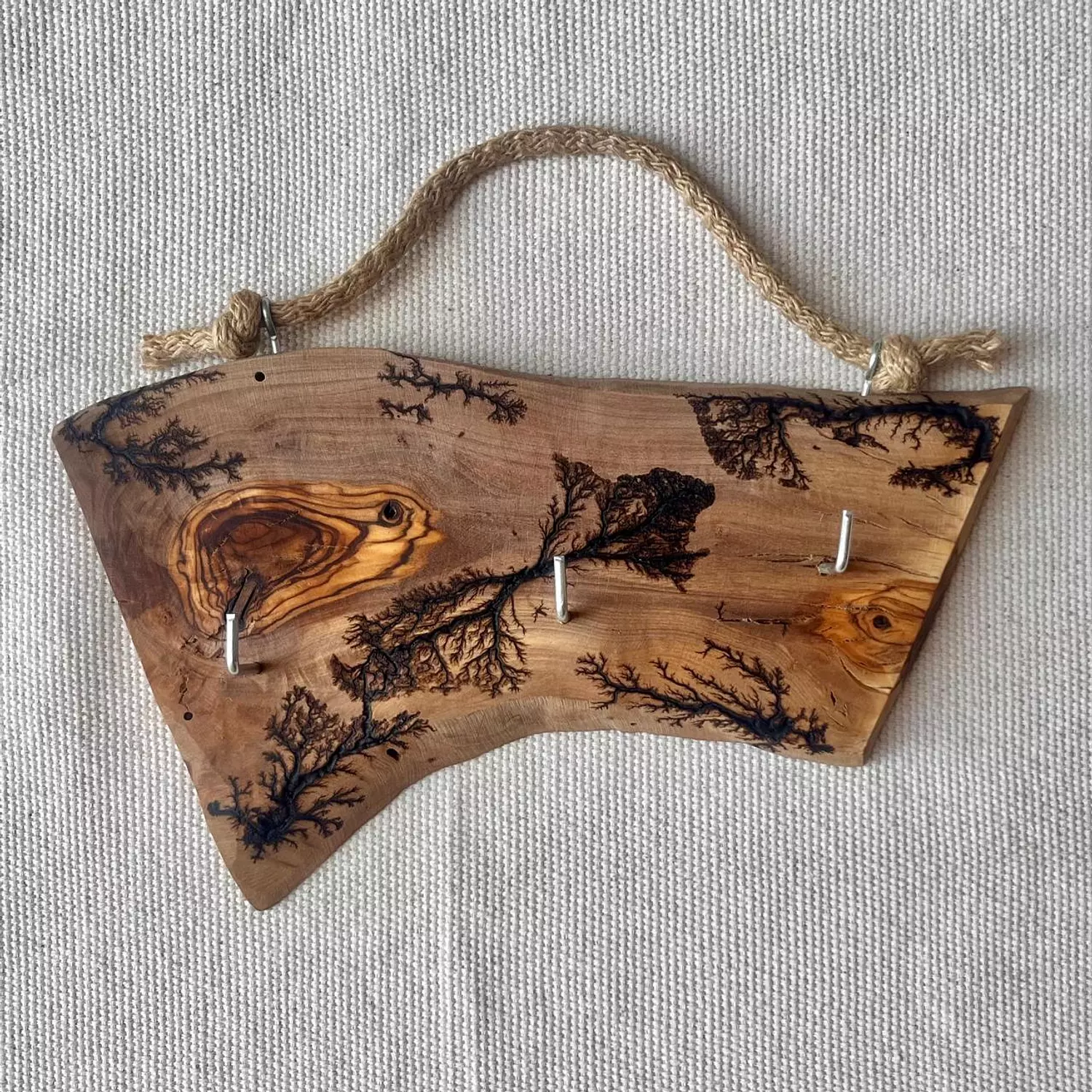 Olive Wood Live Edge Key Holder 4