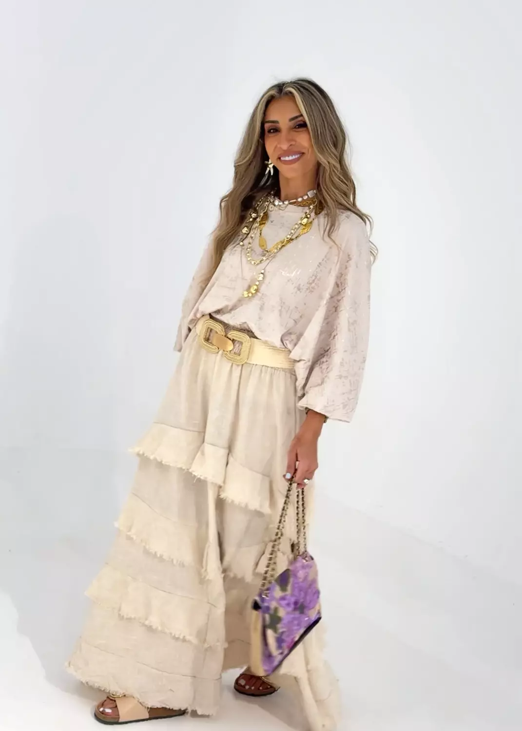 Fluffy Linen Skirt  (3193 -2) 10