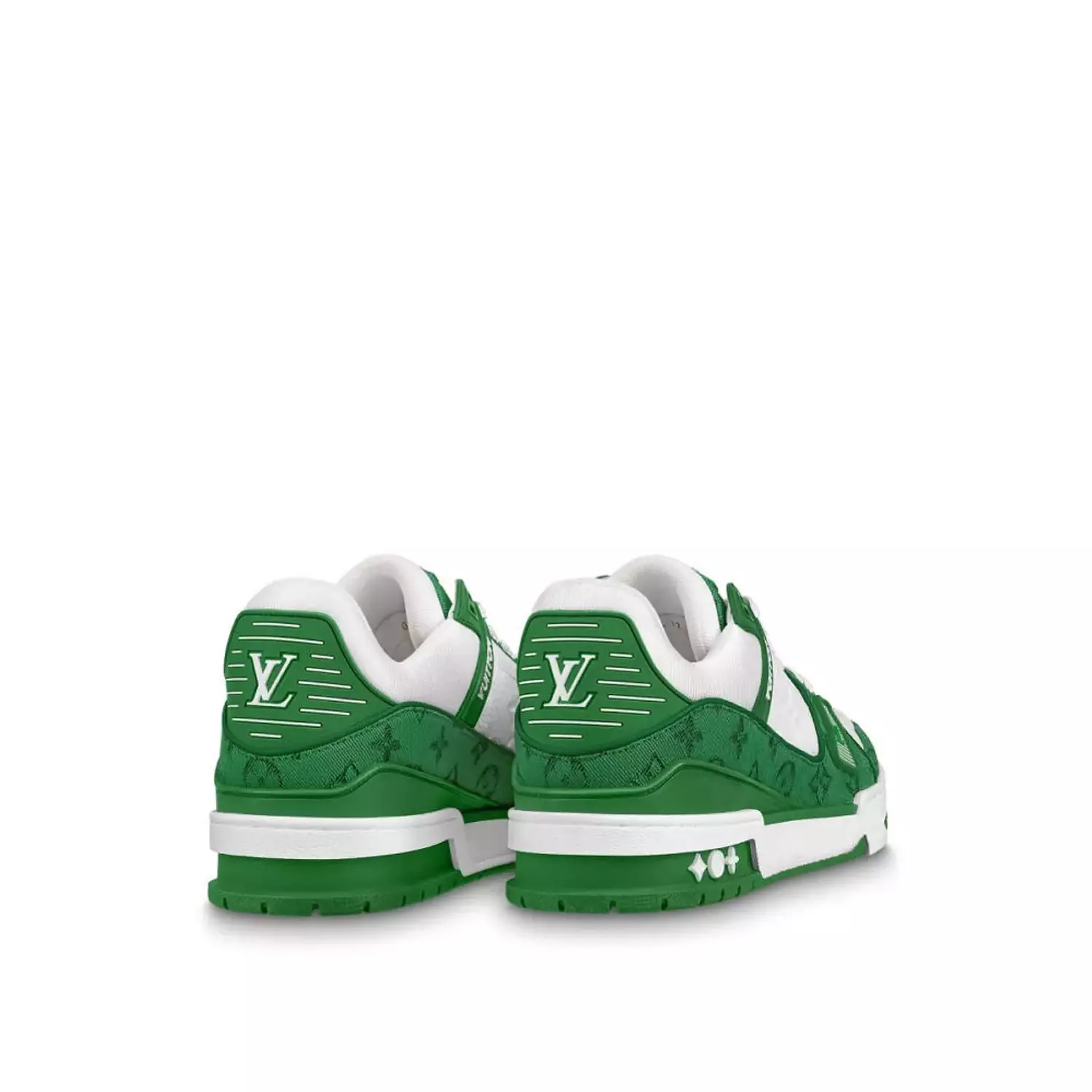 Louis Vuitton Trainer Green Monogram Denim White hover image