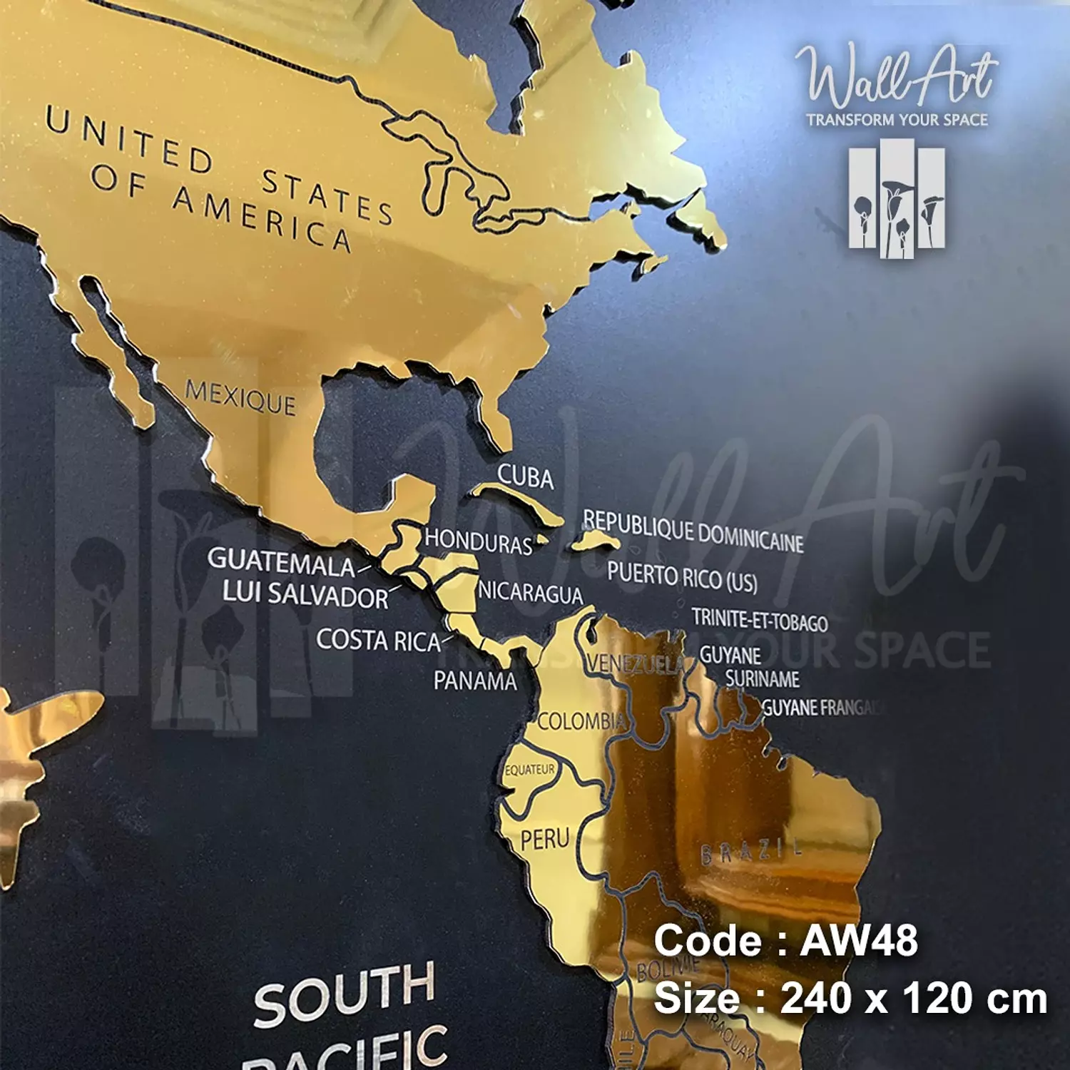 AW48-Engraved World Map  16
