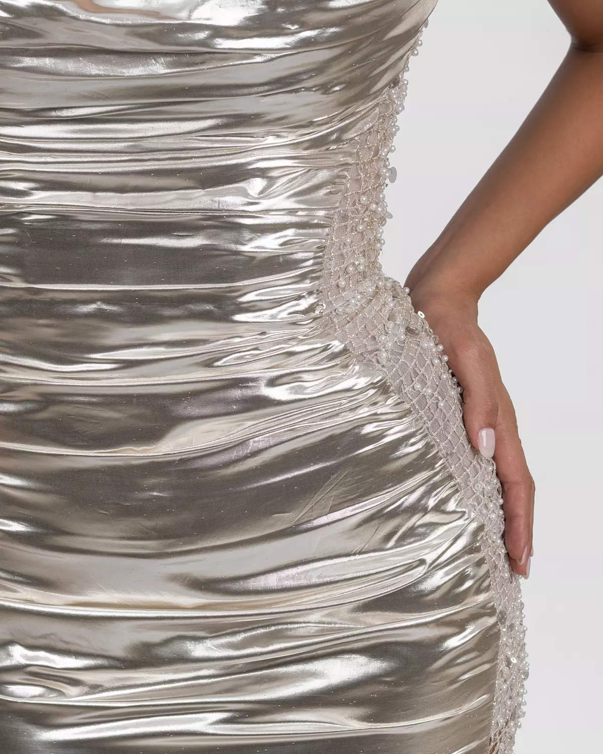 Metallic Strapless dress 7