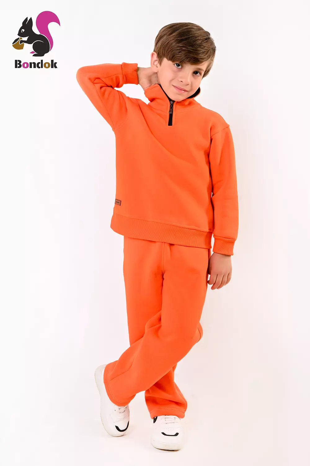 BONDOK Kids Tracksuit Set – Boys ¼-Zip Stand-Collar Sweater & Jogger Pants, Comfy Fit – Ages 4–14 7