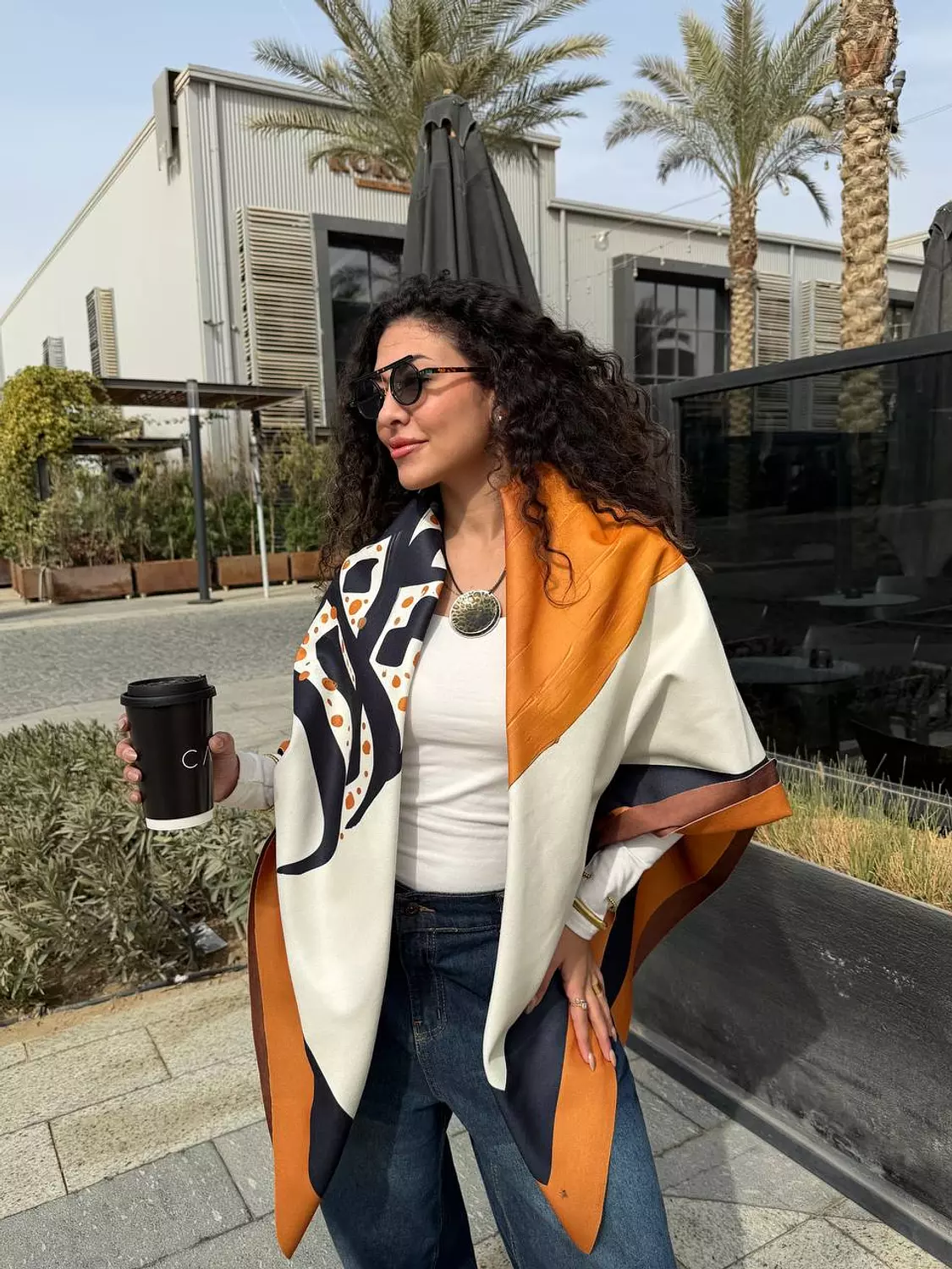 Orange*White*Black Scarf 3