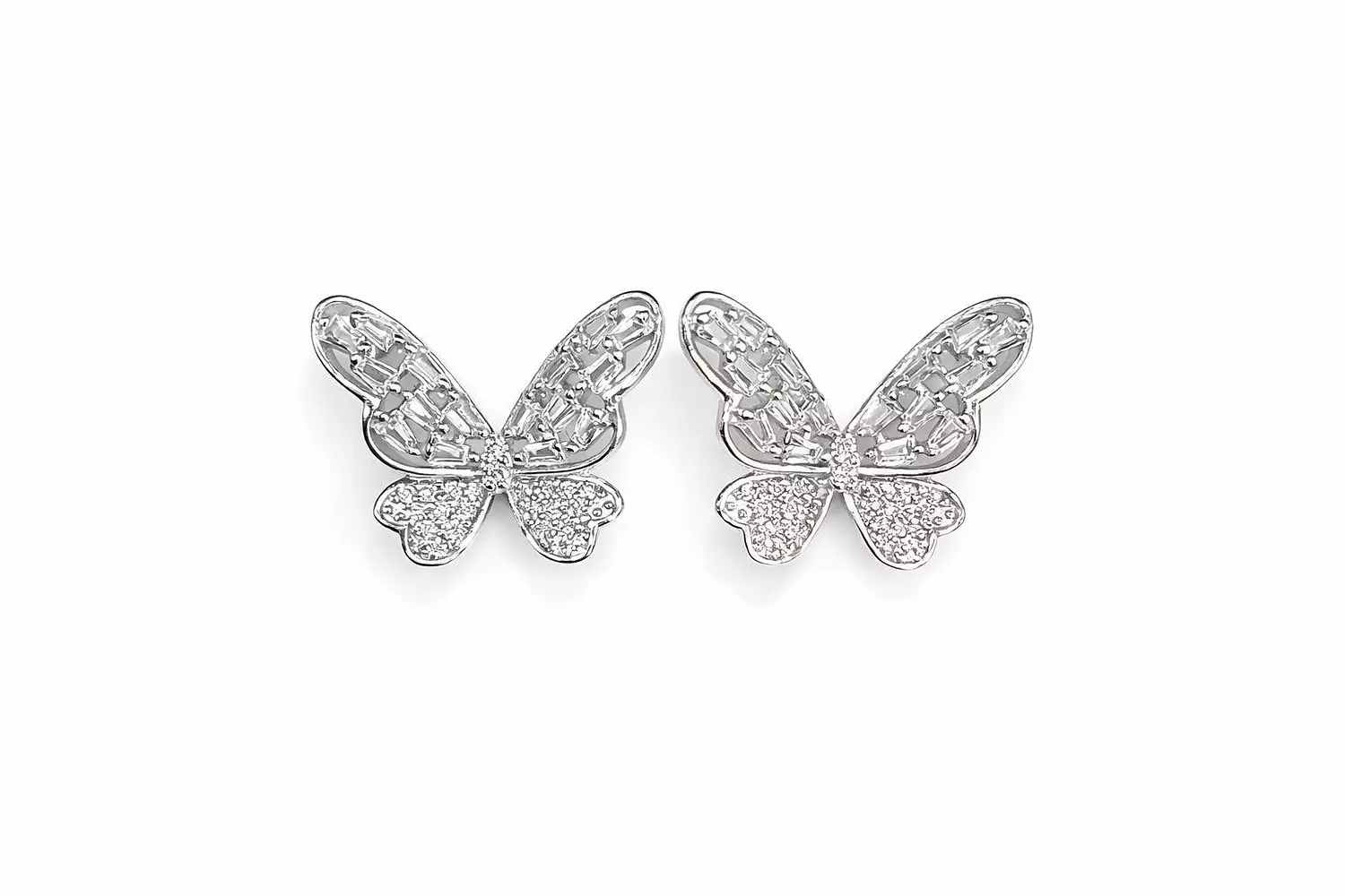 Silver Earrings Butterfly image