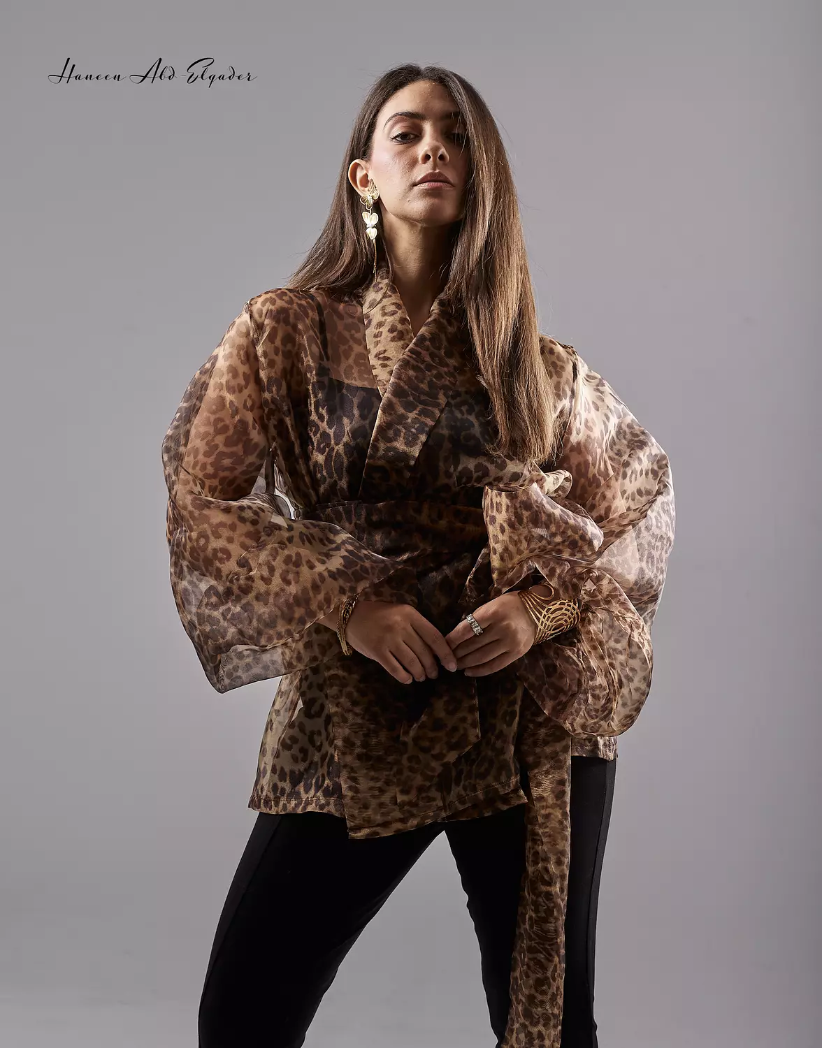 Leopard print organza blouse  1