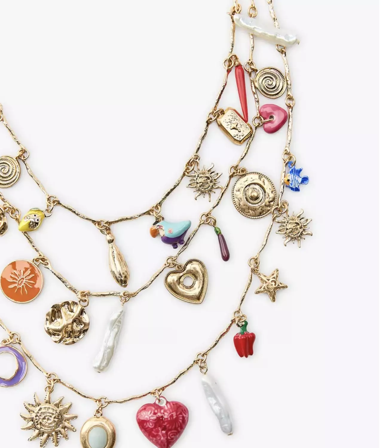 Triple Stack Charm Necklace  2