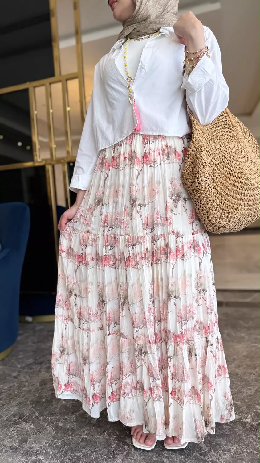 Fiora Skirt in Blossom Ivory 1