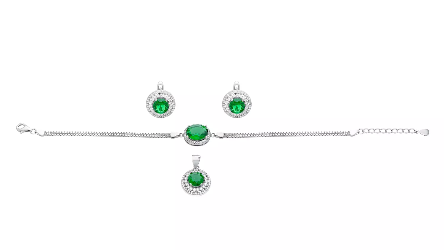 set with green zircon stone  image