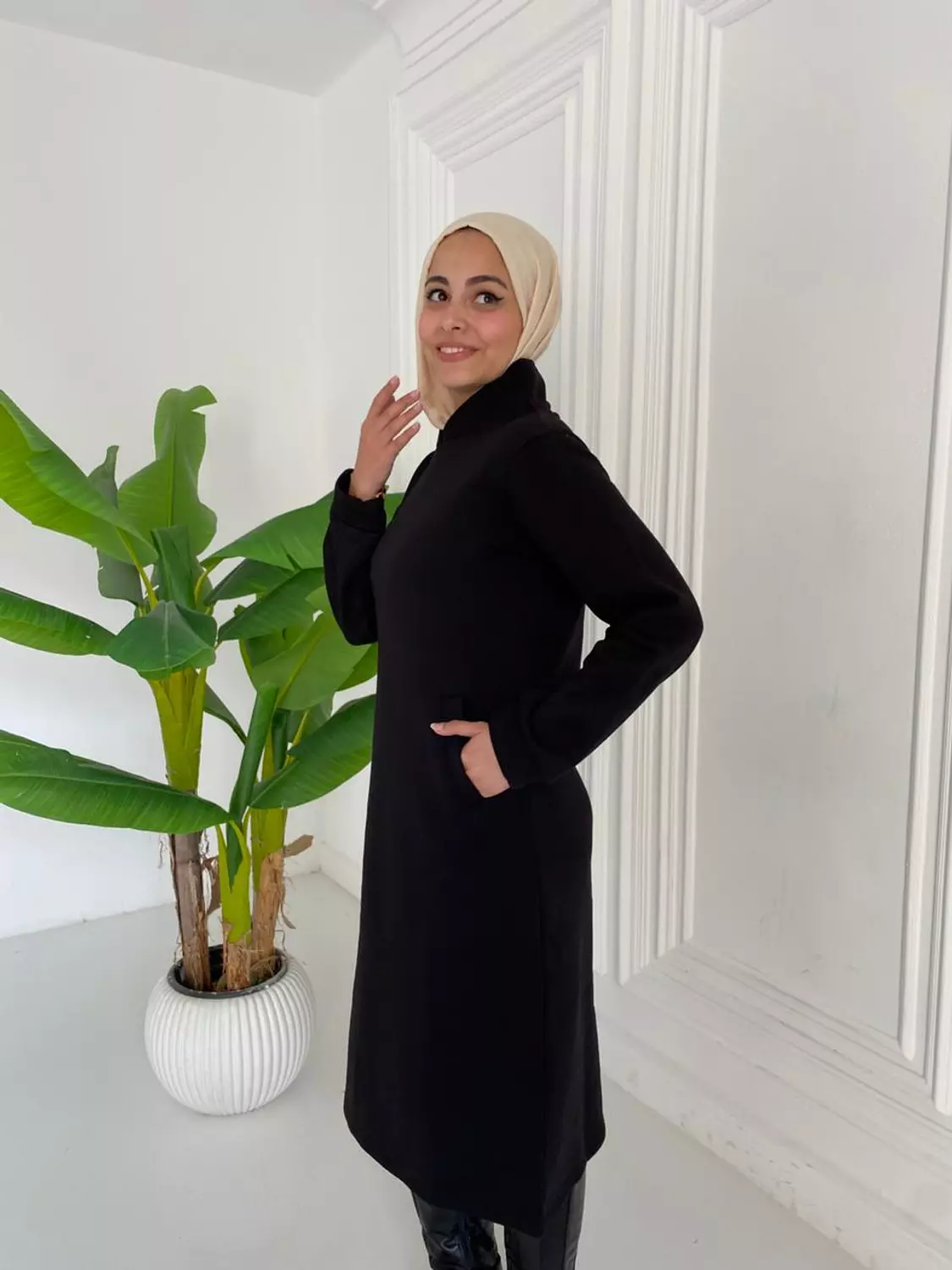 Black Melton Dress 4