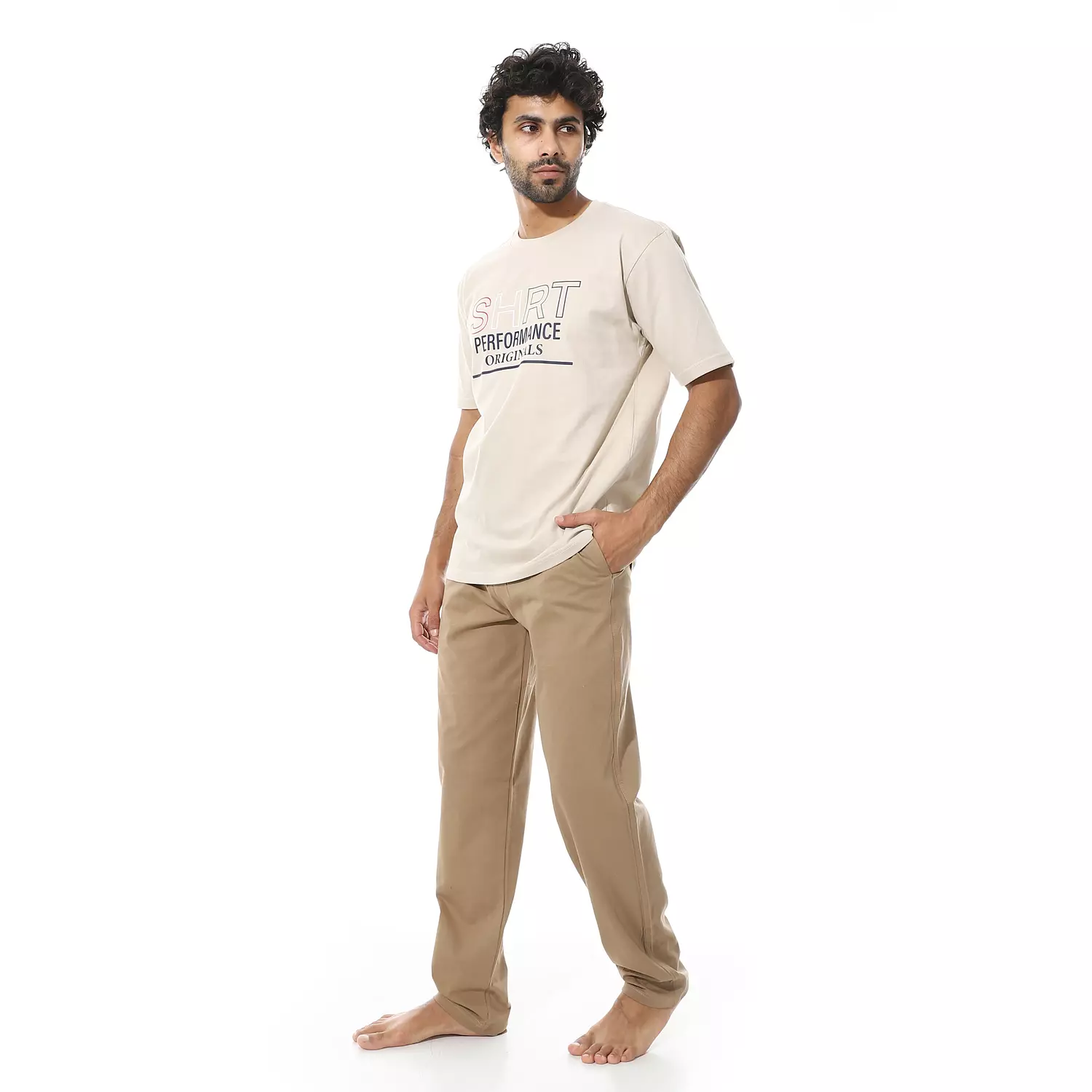 ترنيج رجالي مطبوع - Short Per. - بيج - 2687 2