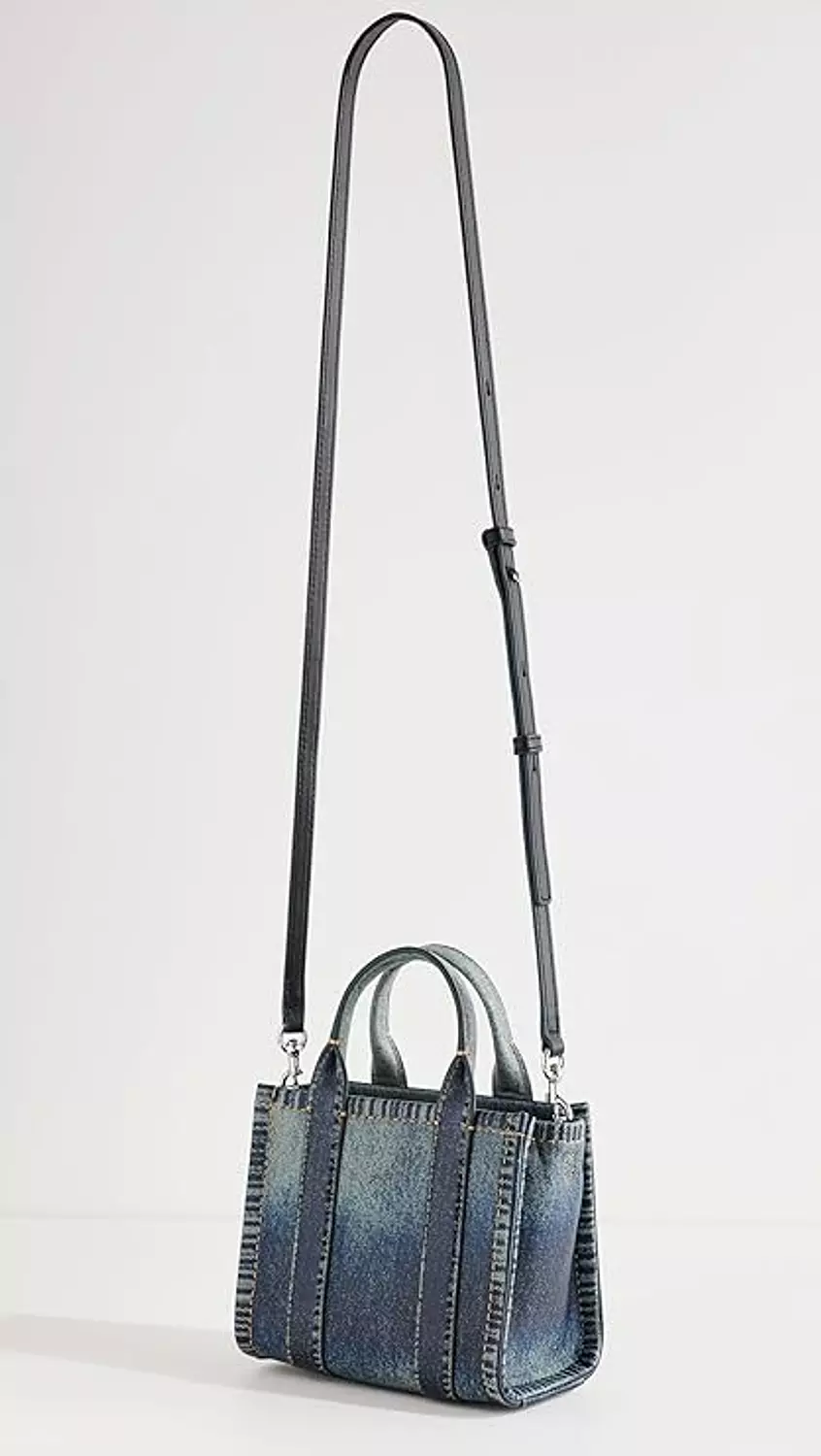 Marc Jacobs Women's The Denim Printed Leather Crossbody Tote Bag 2