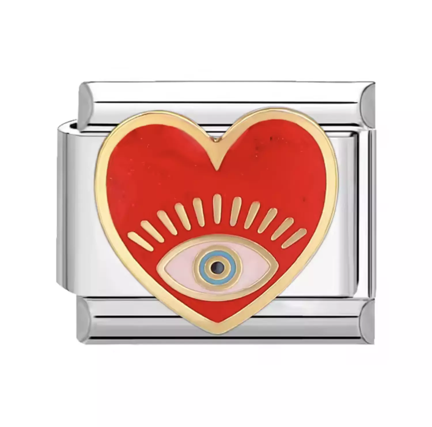 Red heart with eye Charm  image