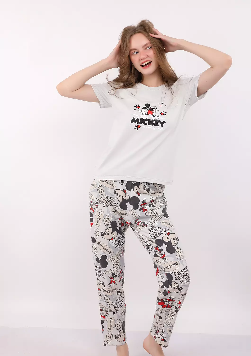 S128 Mickey Comics Full Length Pants Pajama Set 4