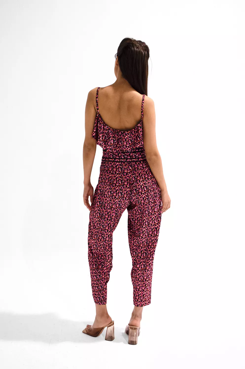 Printed Ruffle-Detail Jumpsuit hover image