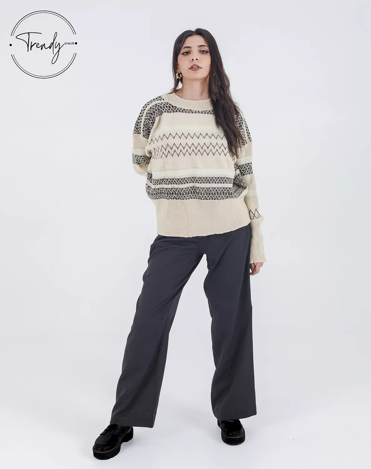 Striped Printed Pullover 2