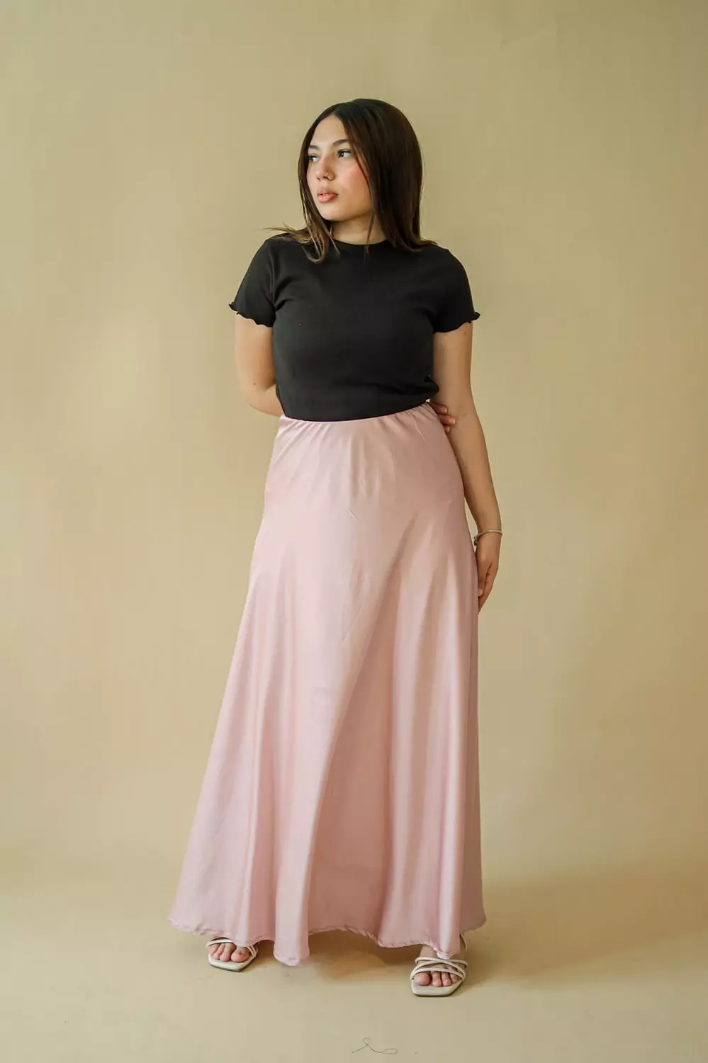 Pink Satin Skirt 1