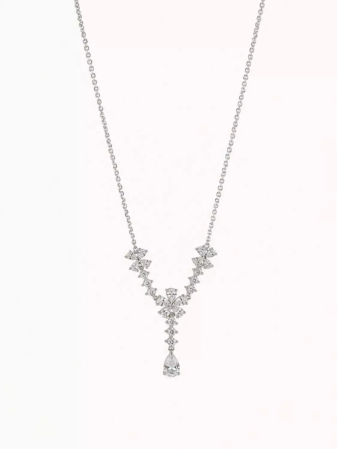  Silver Necklace Flower 1