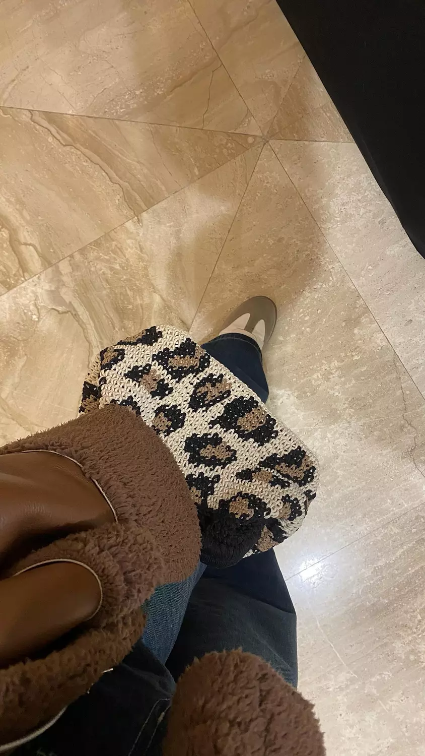 Leopard Macrame Clutch hover image
