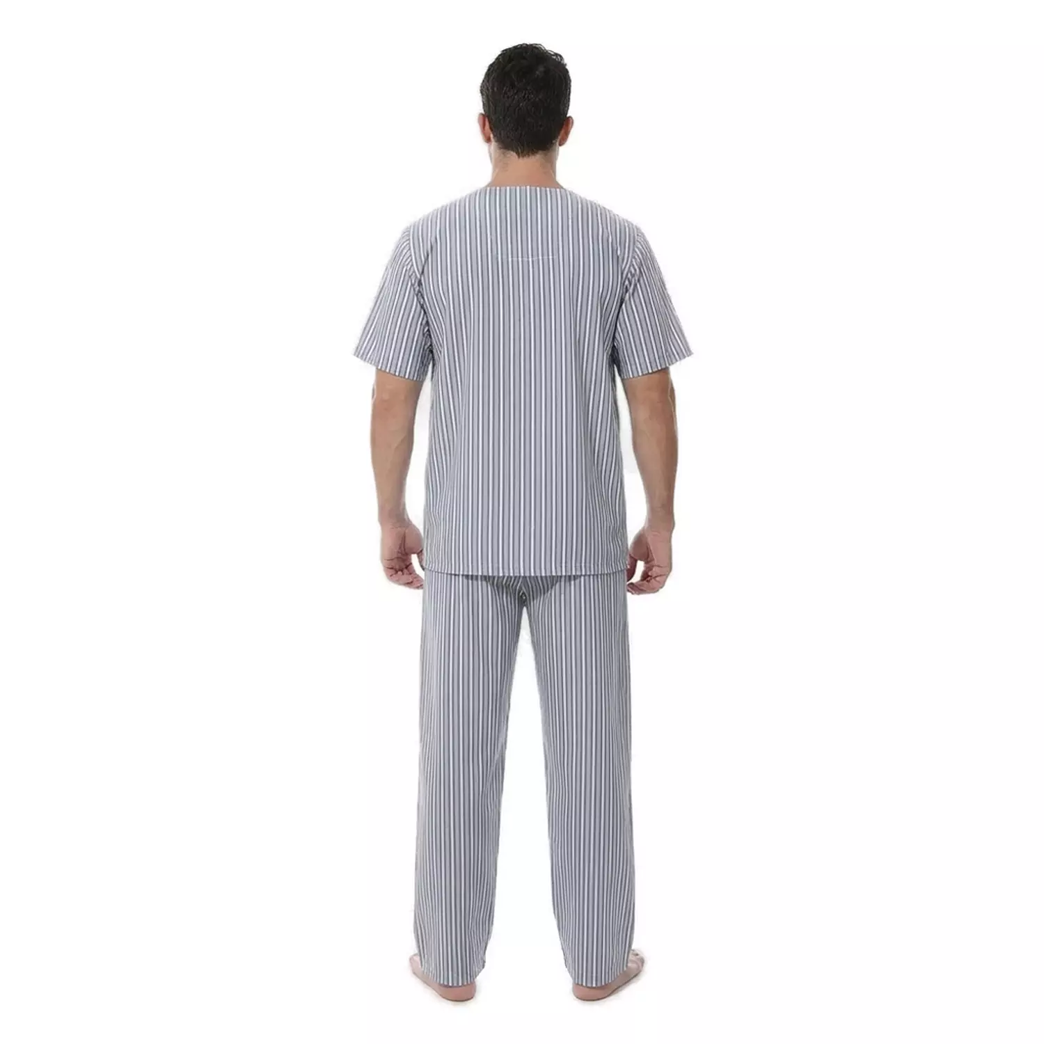 Men Classic Pajama Set - 2289 - Grey -2 Stripe Grey 4
