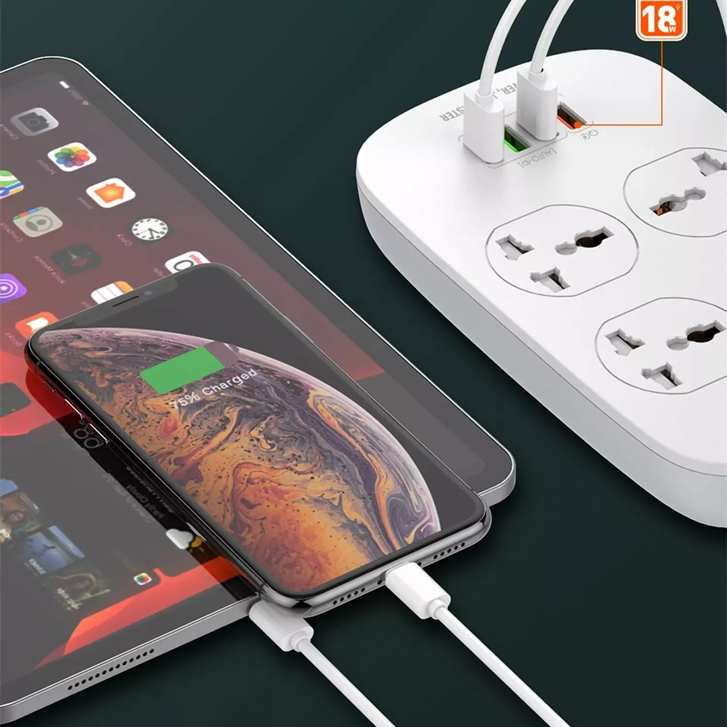 LDNIO SC4407 4-Socket Universal Power Strip with 4 USB Ports, 2500W, and Comprehensive Protection 7