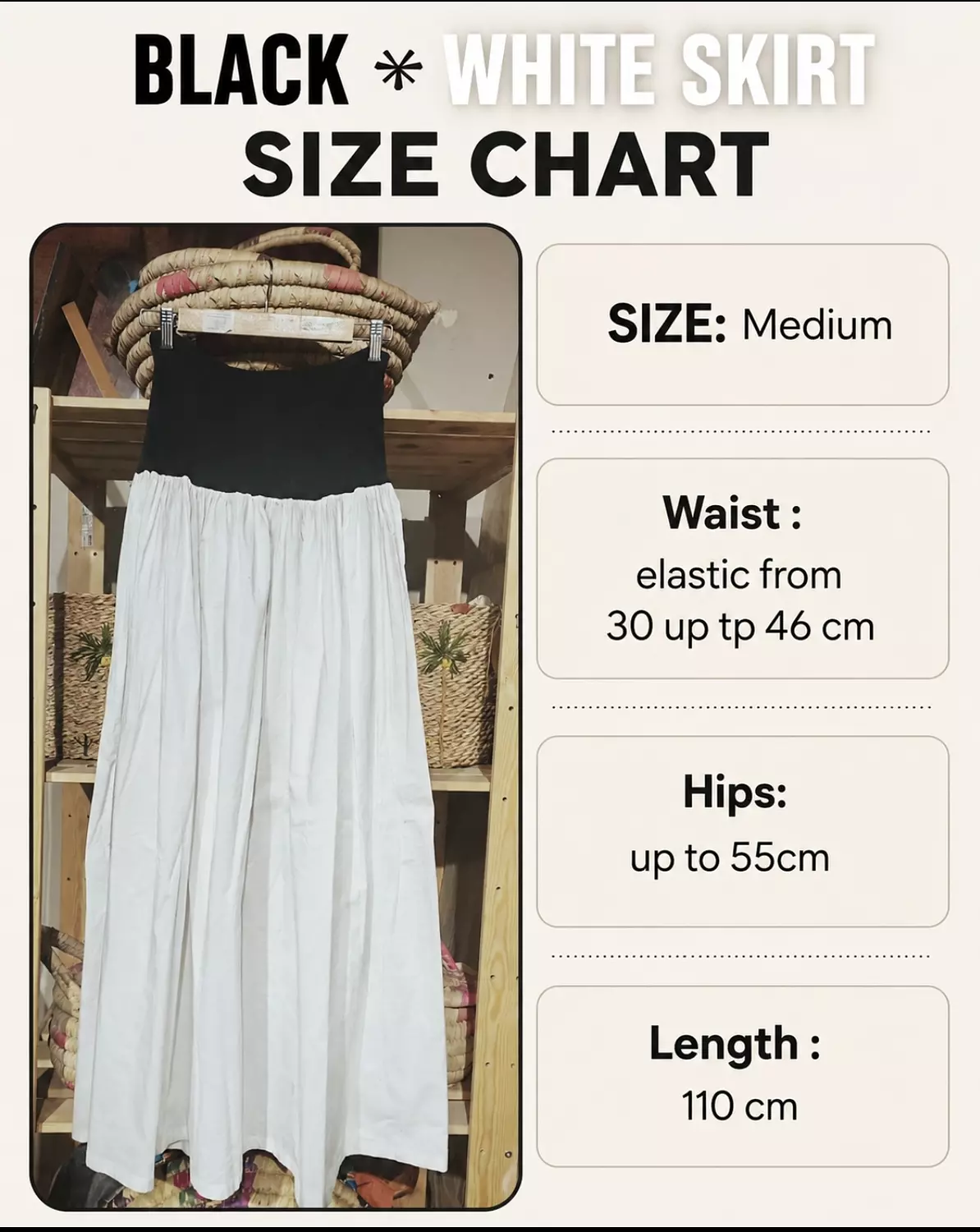Black *white cotton and poplin skirt hover image