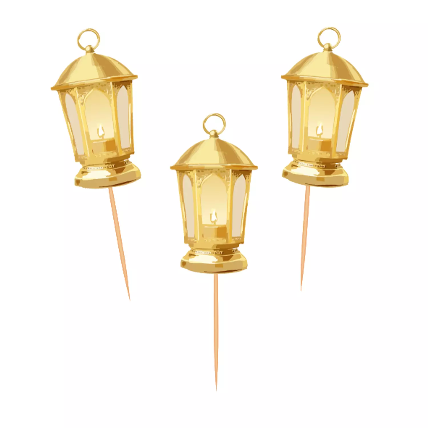 Gold Fanous Cupcake Toppers image