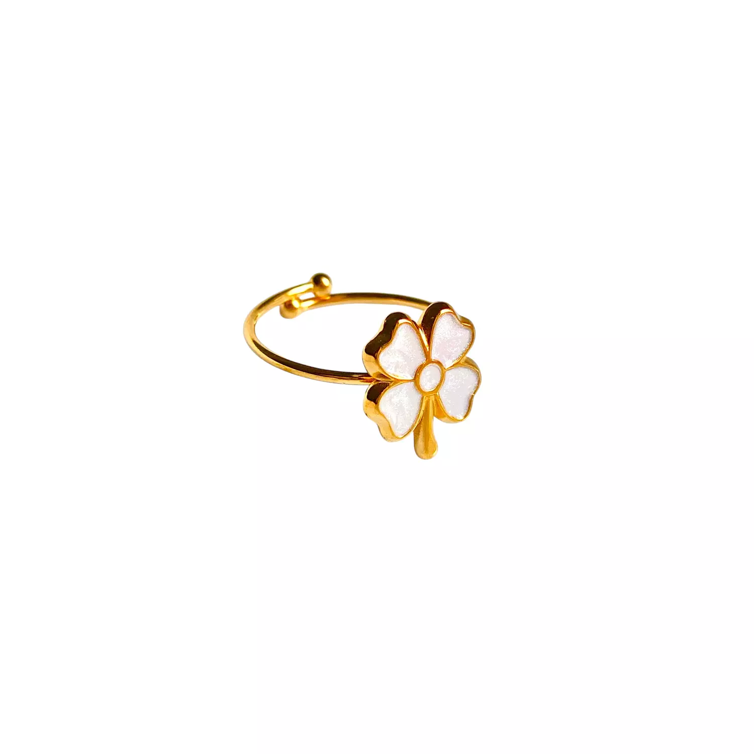 White flower stainless steel ring 🤍 image