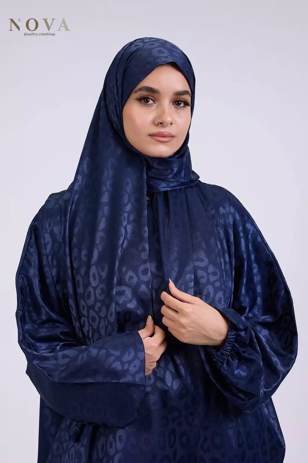 Deep navy blue Jacquard 2