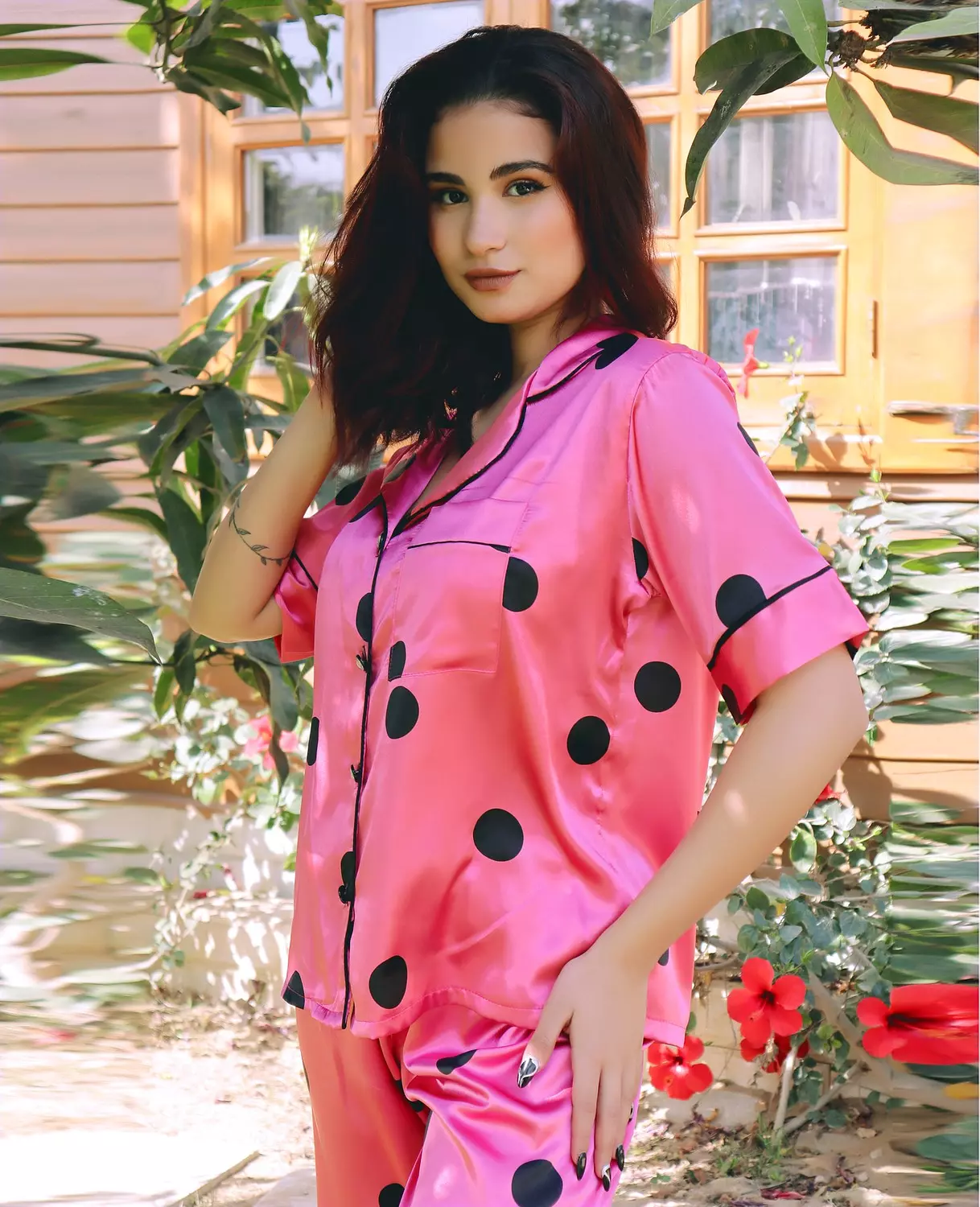 Polka Dot Satin Pajama 21