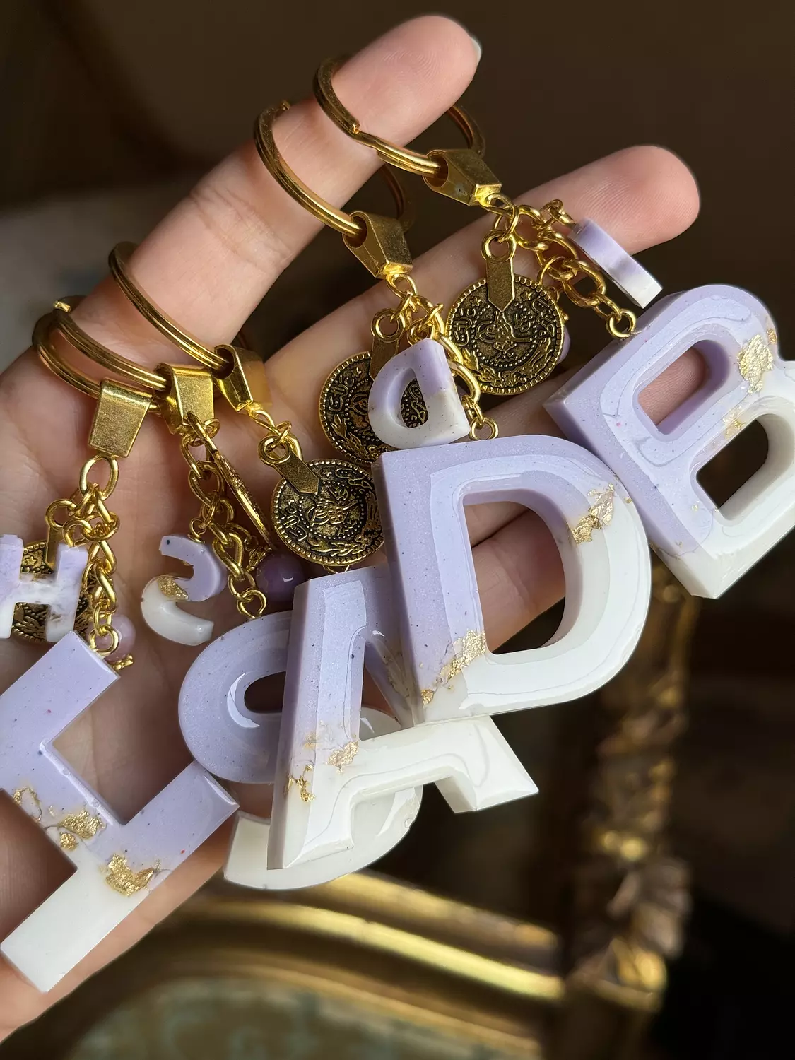Resin Letters Keychain ( Cotton Candy ) "By Order" image