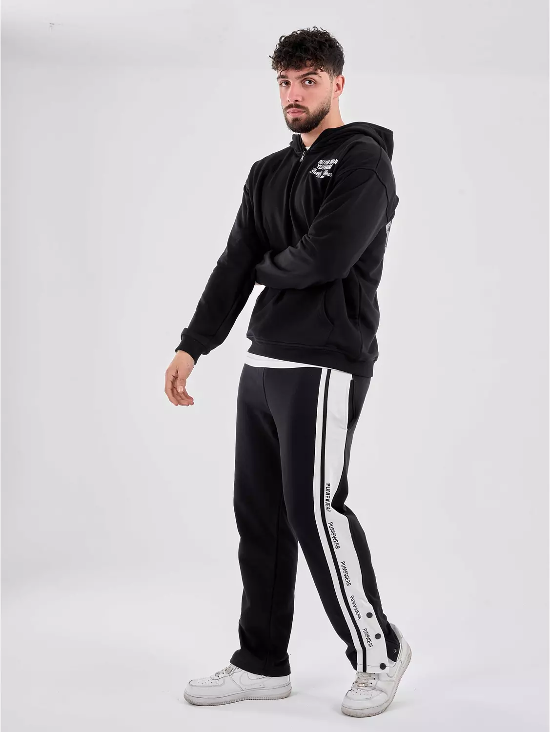 Drop Shoulder quarter Zip Hoodie ‘’black’’ 5