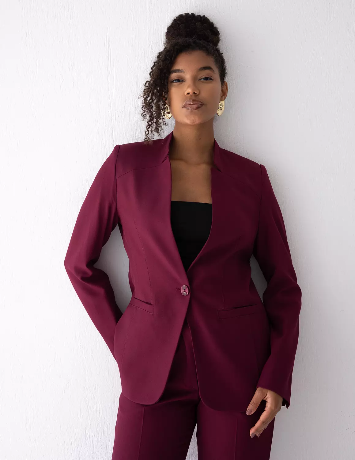  Regal Touch collarless blazer  image