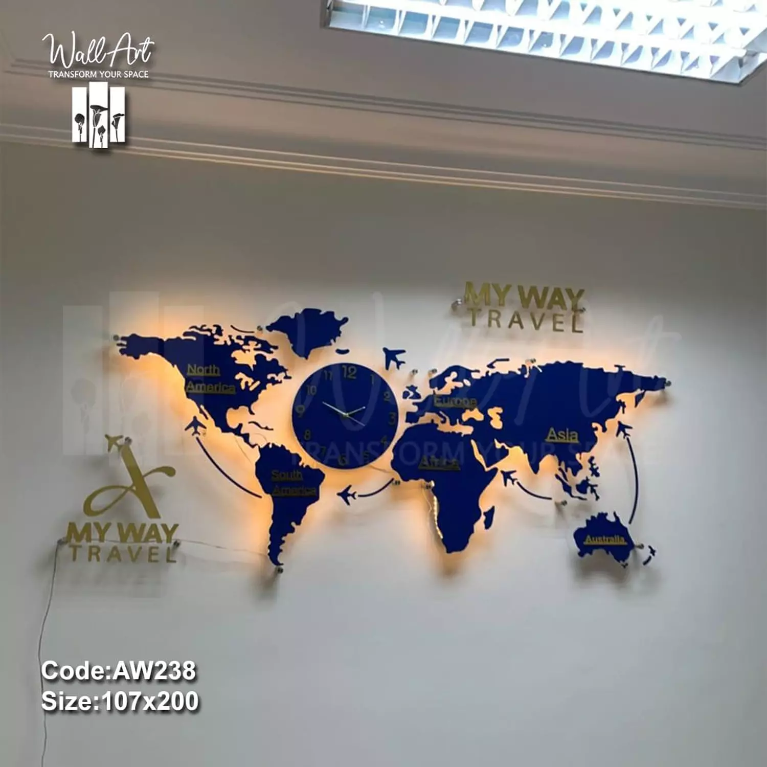 AW238-Lighted Acrylic World Map  3