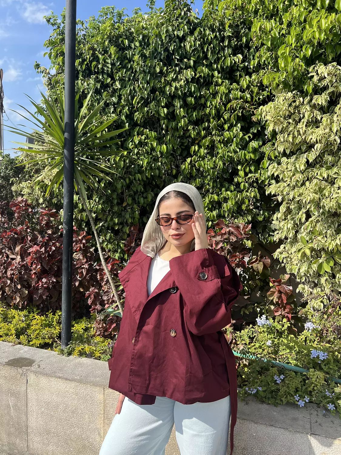 high neck cropped trench  6