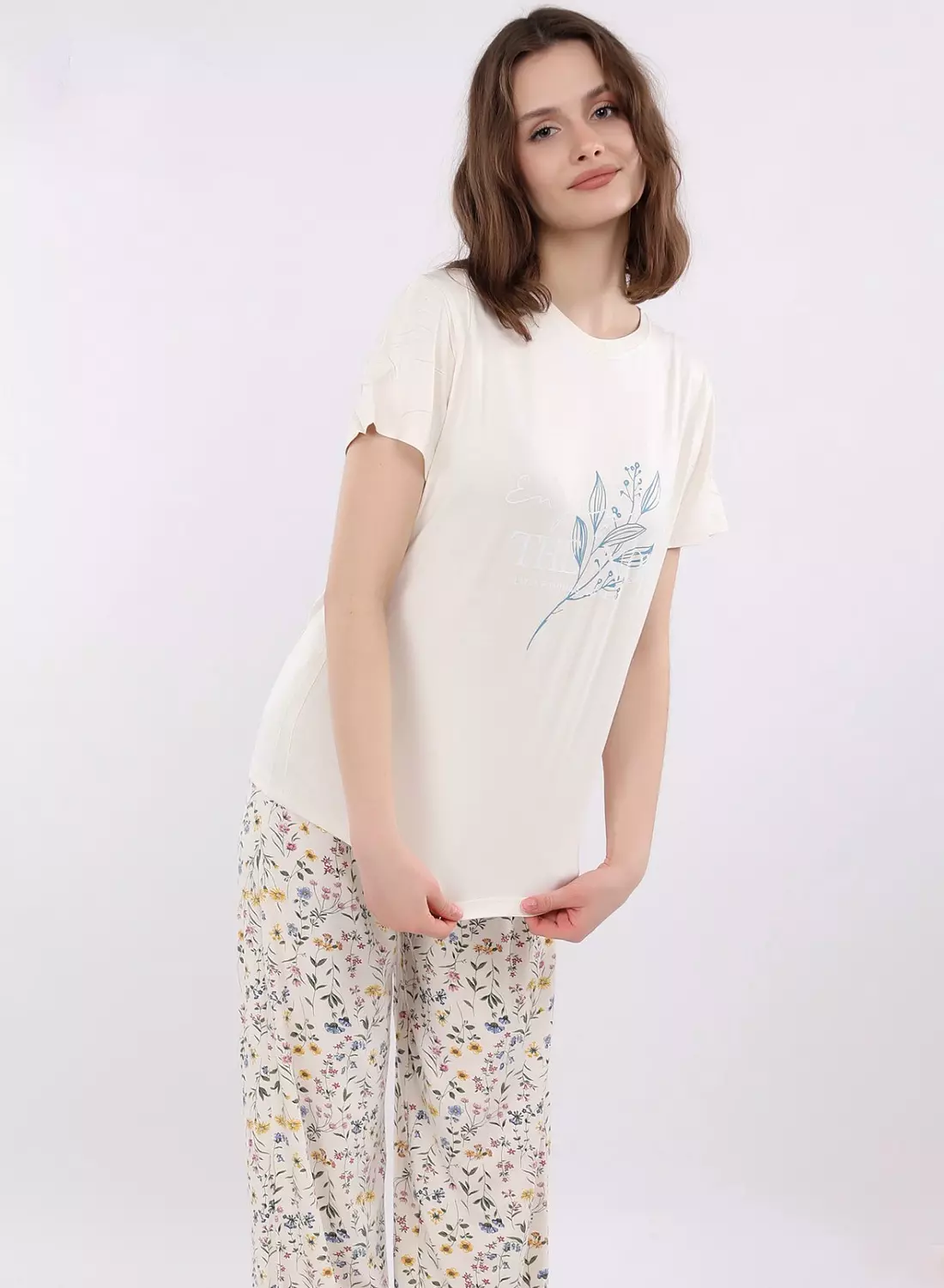 V118 little blossoms full-length pants pajama set 3