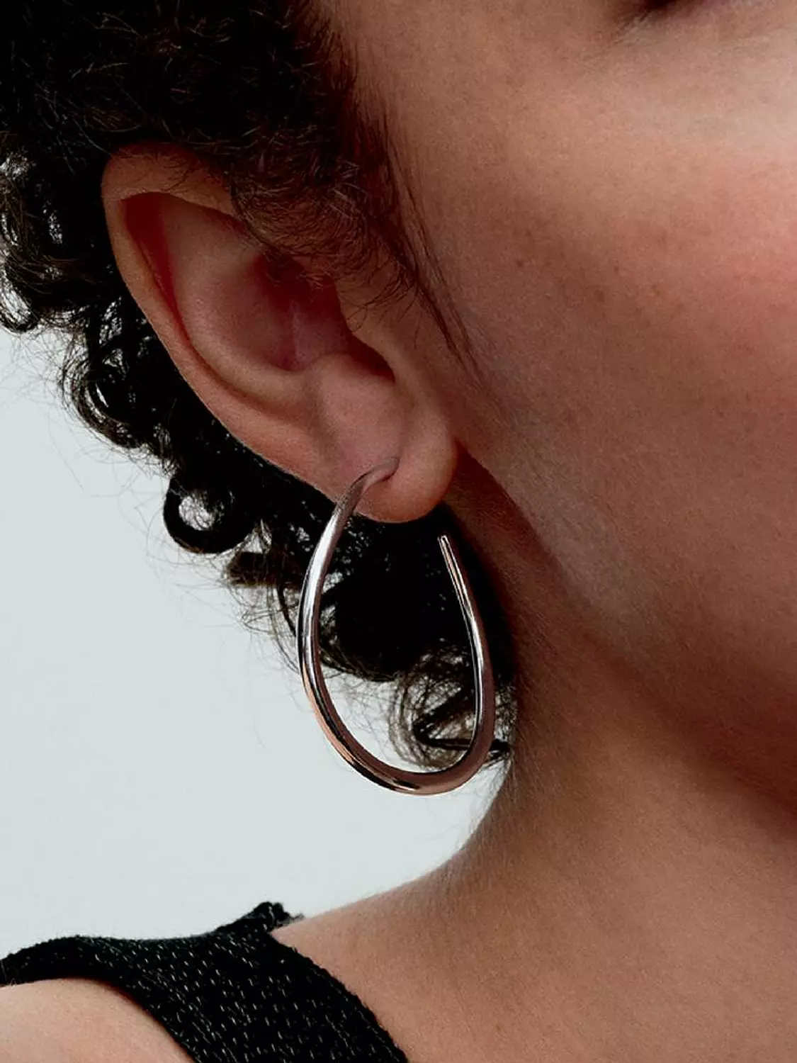 Organically Shaped 42 mm Open Hoop Earrings 1