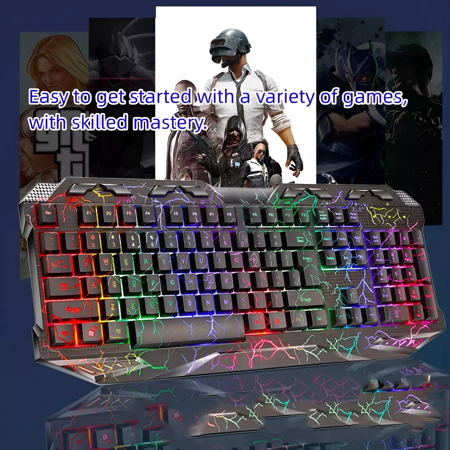 Multimedia Wired Gaming Keyboard - Rainbow Illumination - Zeus K002 6
