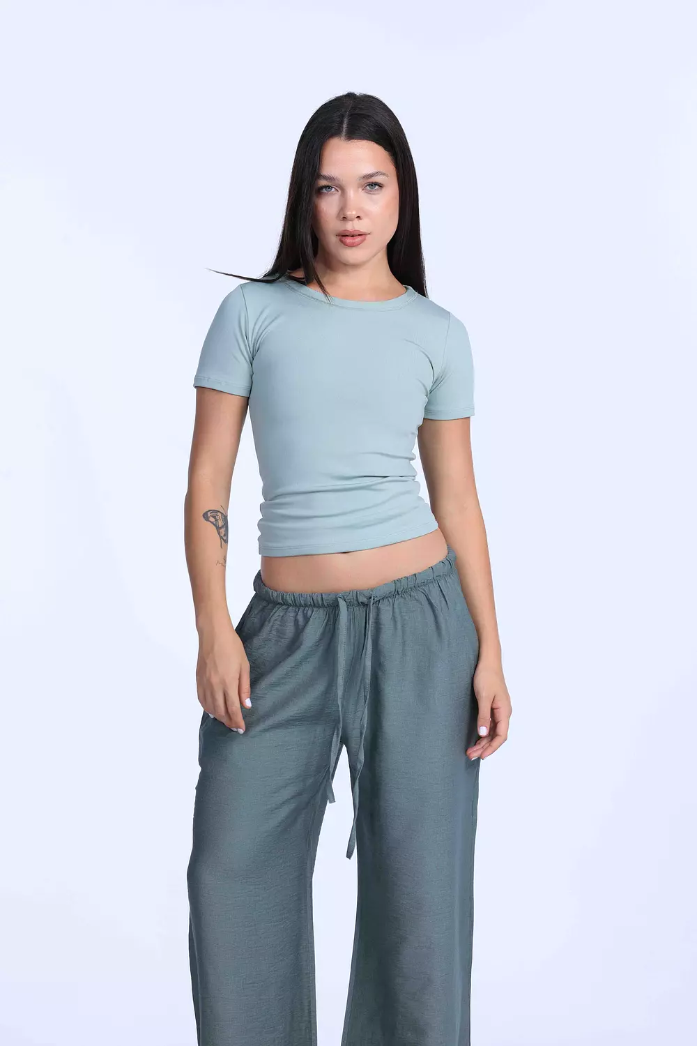 Mint linen pants  2