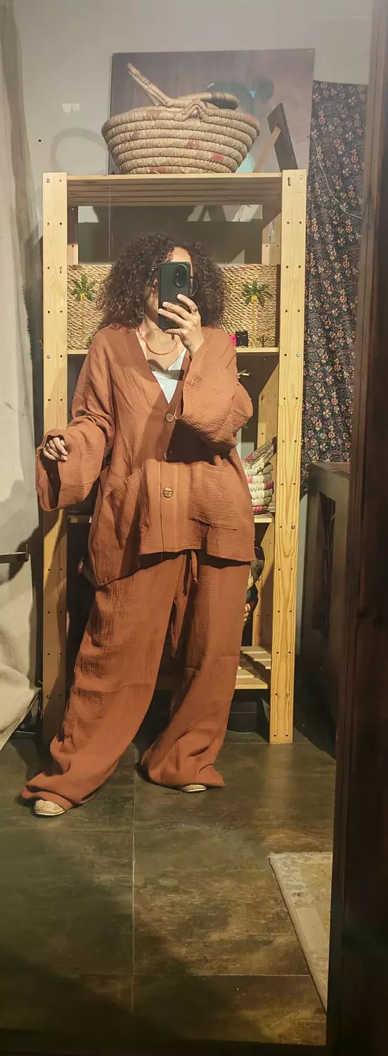 Boho Rust brown oversized suit hover image