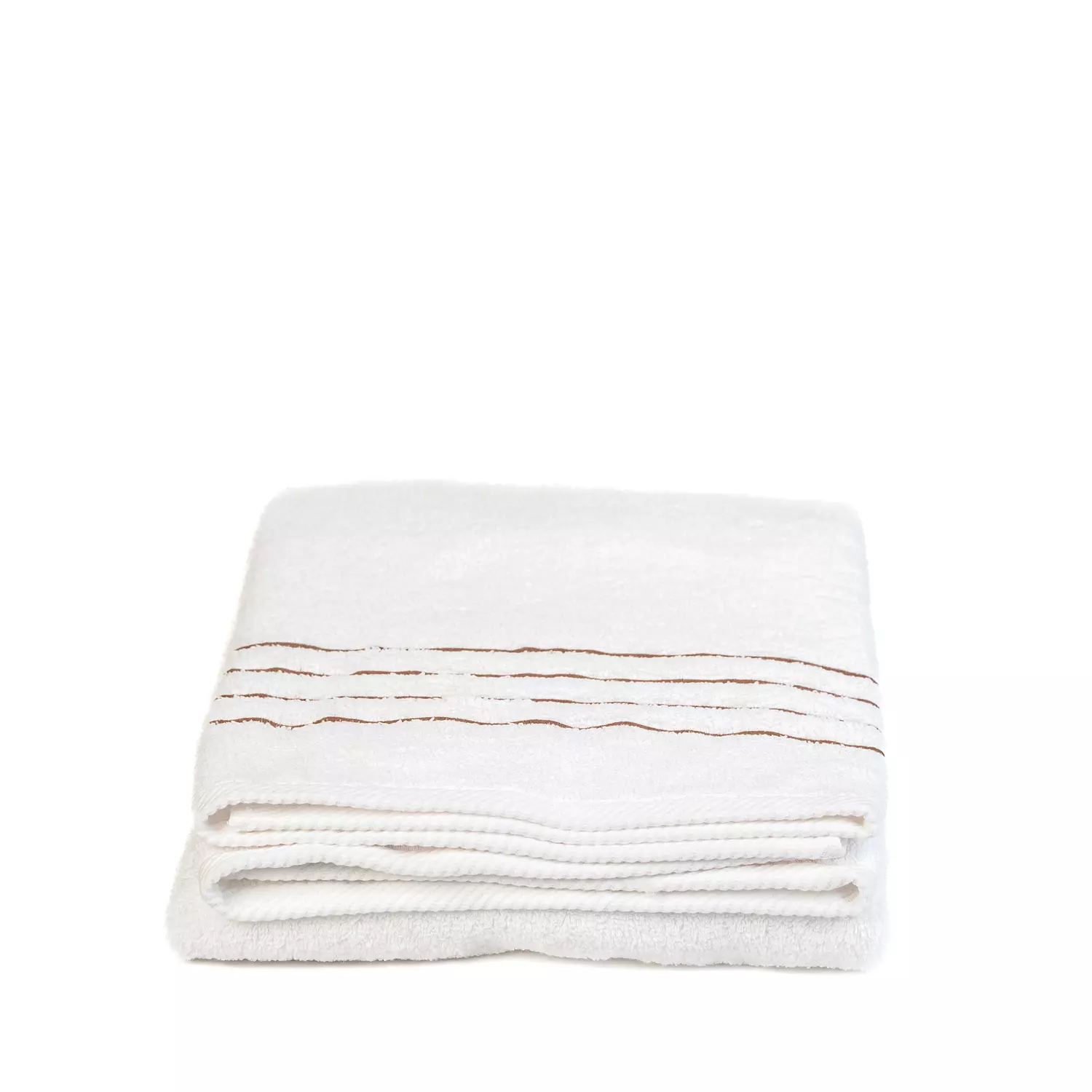 Large White Stripped Gold Single Towel   1