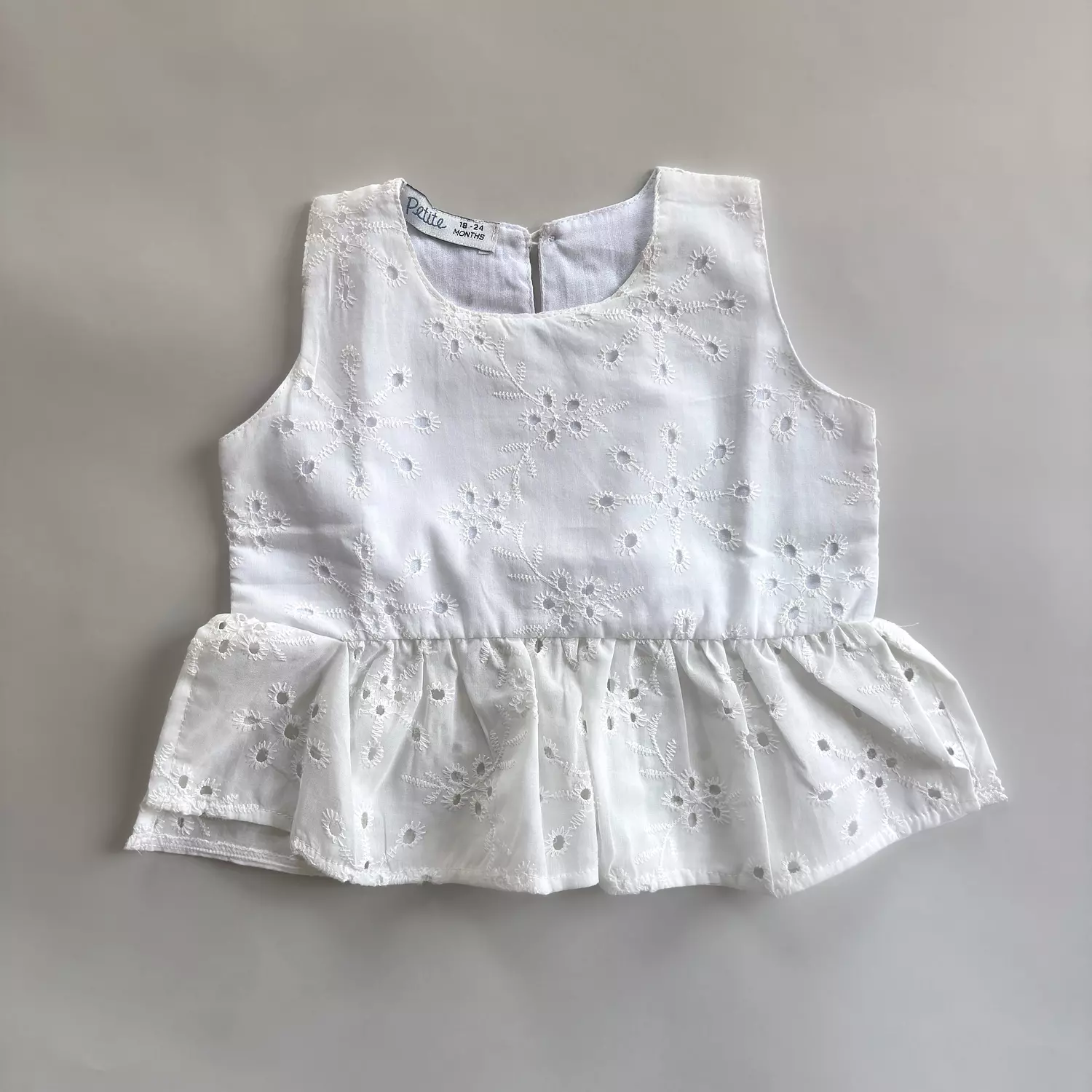 Embroidered Off White Top image