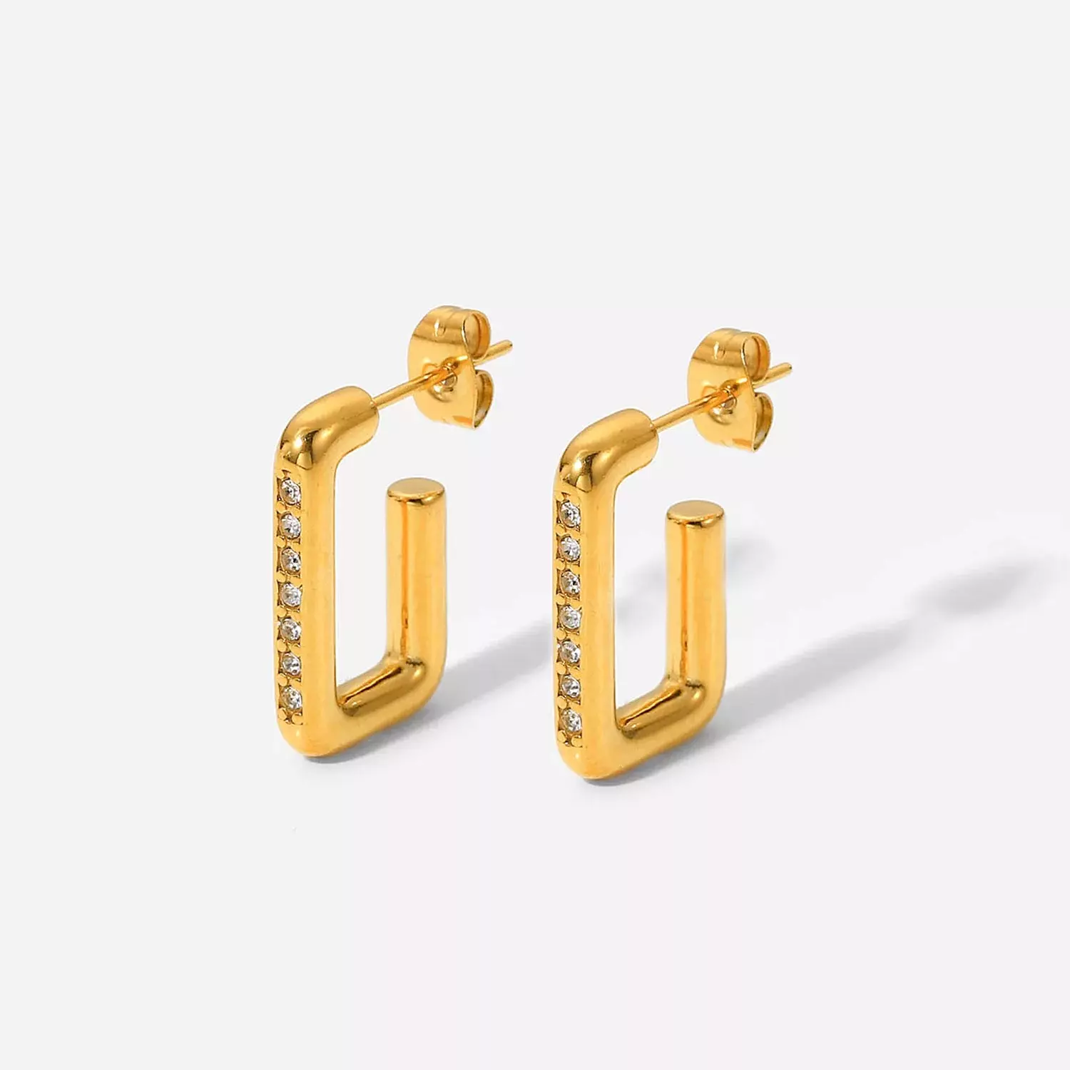 Rectangle shape diamonds earrings  image