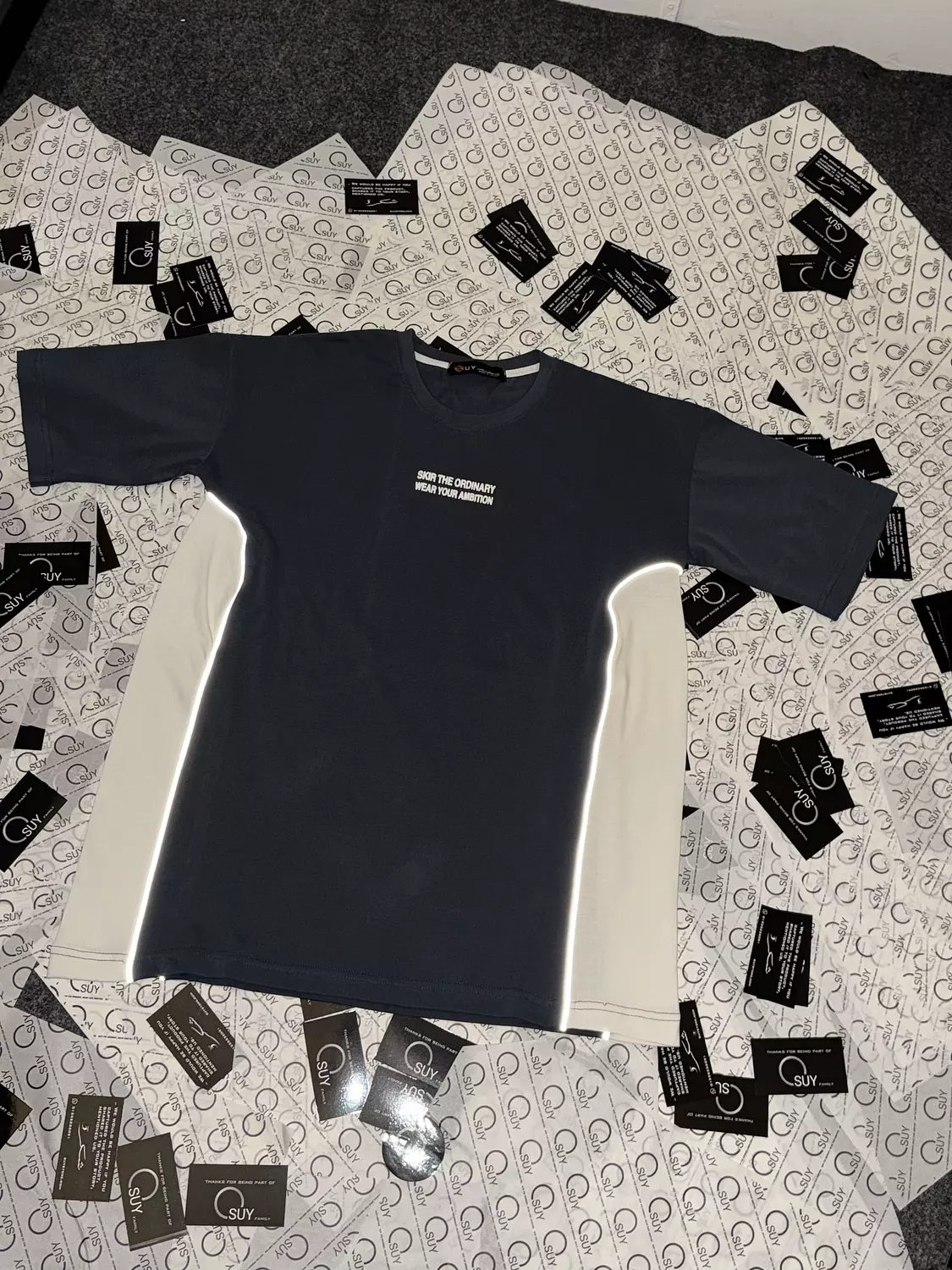 Over size Premium T-shirt _ Reflect _ Dark Grey (white) image