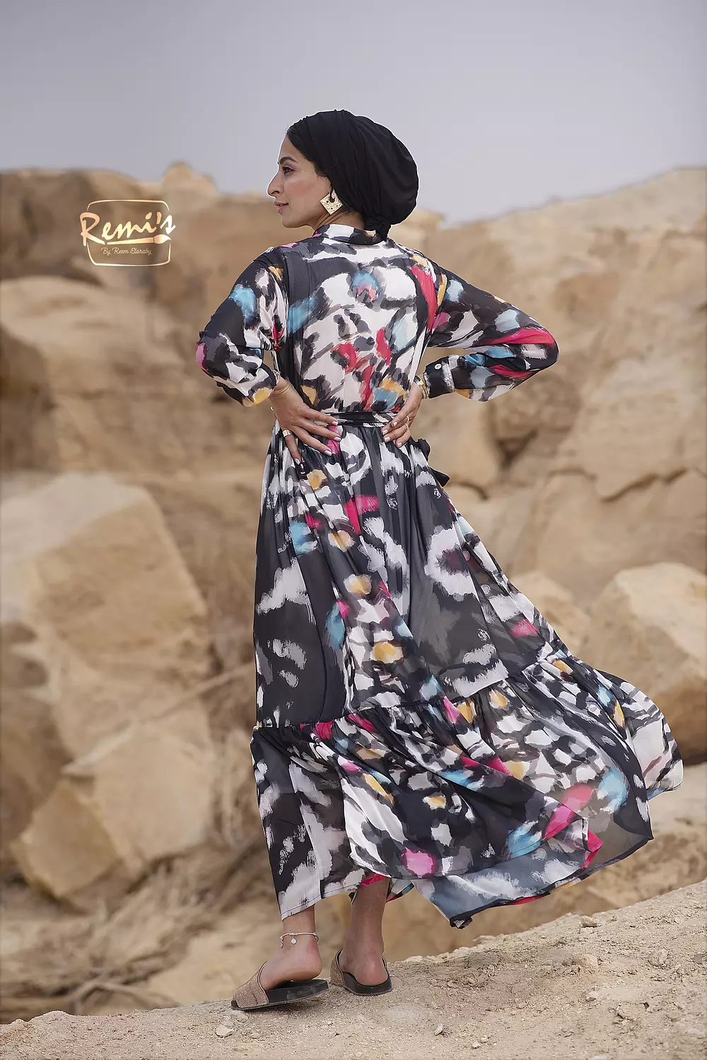 Butterfly wing print dress  1
