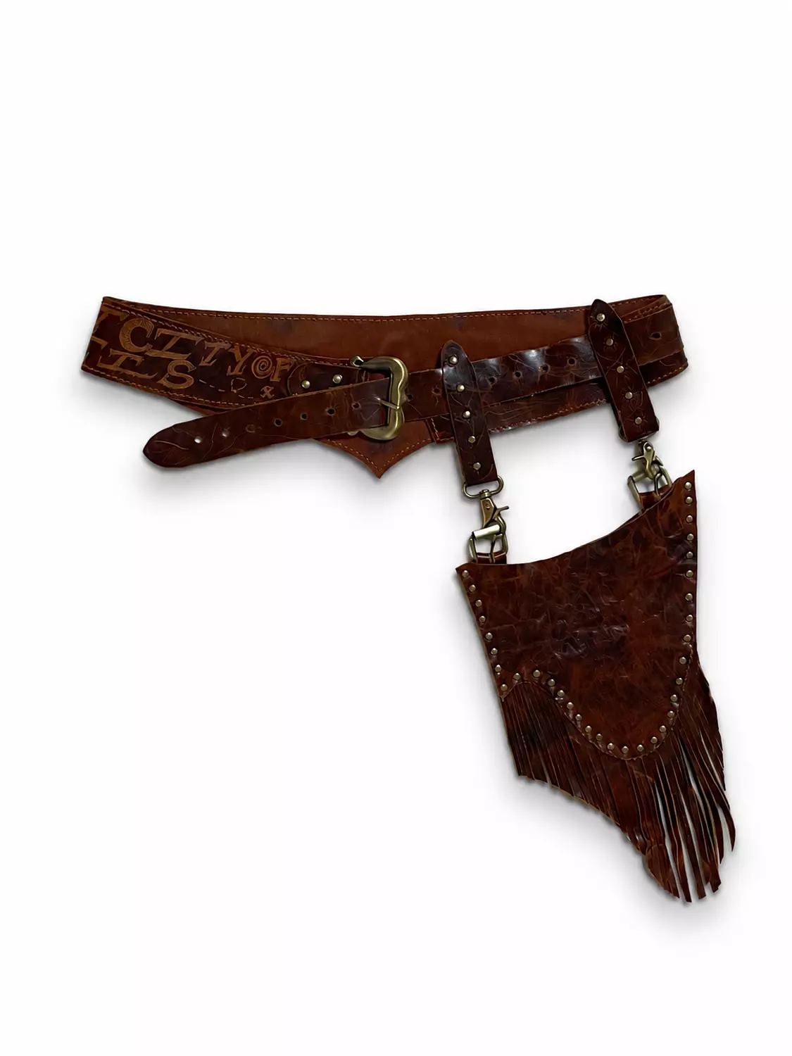 Brown Handcrafted Genuine Leather Statement Belt 2